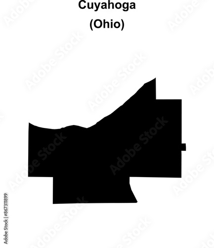 Cuyahoga County (Ohio) blank outline map