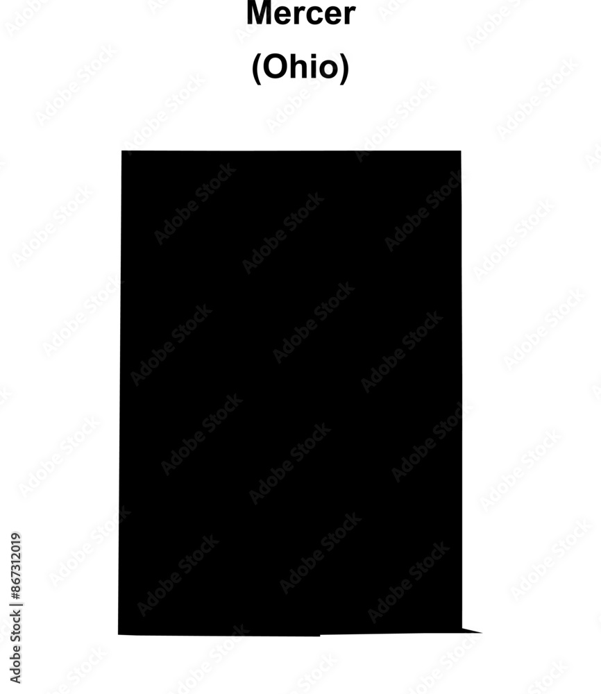 Mercer County (Ohio) blank outline map Mercer County (Ohio) blank outline map