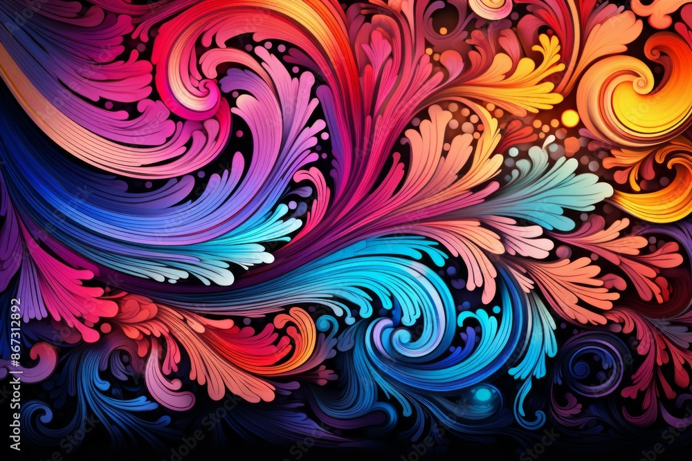 Paisley Material Structure Background - Generative AI Paisley Material Structure Background - Generative AI