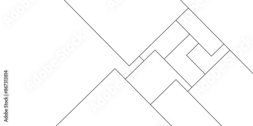 Abstract industrial Design random lines black on white background.Geometric seamless minimalist pattern with straight lines design.luxury black geometric random chaotic lines.squares and triangle line
