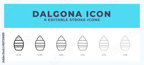 Dalgona line icon illustrations with editable strokes.