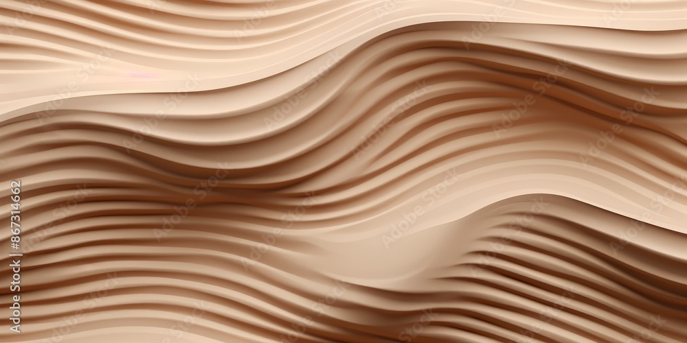Abstract Wavy Pattern in Beige Tones