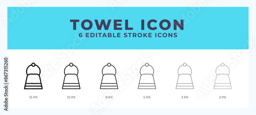 Towel icon vector for web. And mobile app. Editable stroke outline icon.