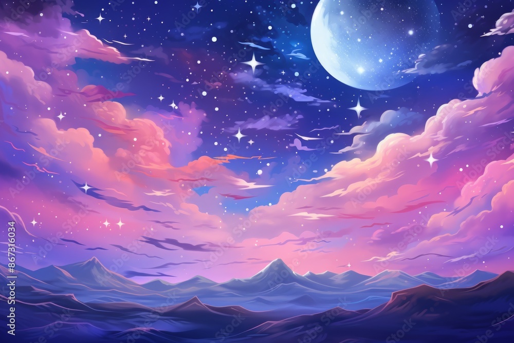 Starry Sky Material Structure Background - Generative AI Starry Sky Material Structure Background - Generative AI