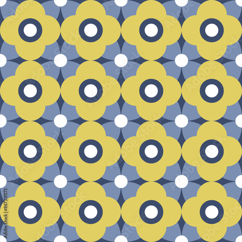 Retro vintage seamless vector geometric floral pattern. Retro print for fabric cover background	