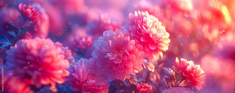 Pink flowers in the sun with blurred background. Pink flowers in the sun with blurred background.