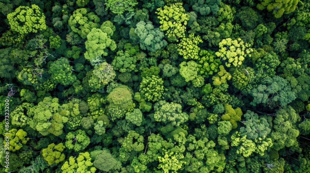 Aerial View of Dense Green Forest Canopy. Aerial View of Dense Green Forest Canopy.