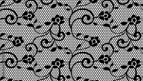 Black floral lace fabric for Decorating.
