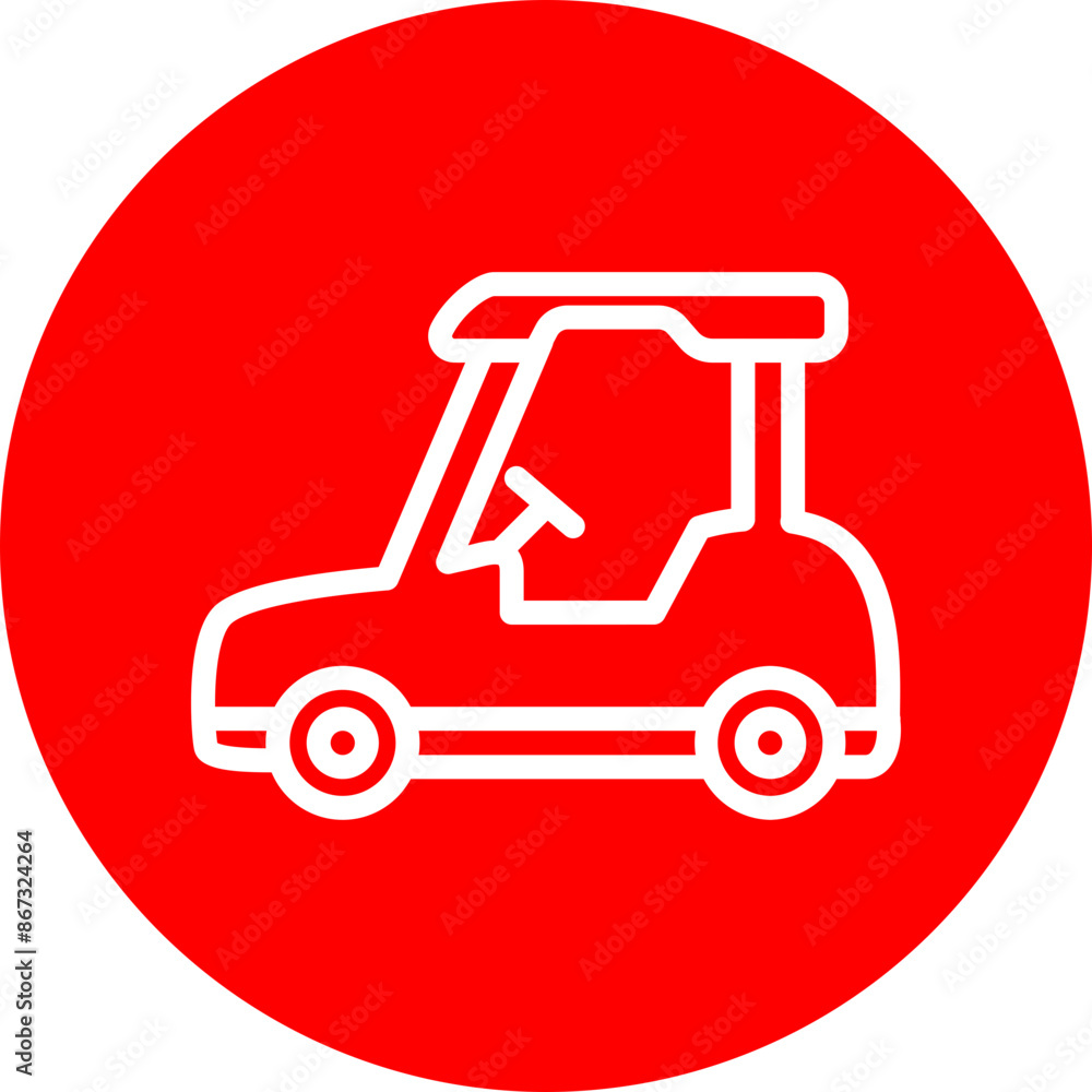 Gokart Vector Line White Circle Red Gokart Vector Line White Circle Red