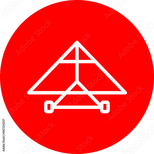 Hang glider Vector Line White Circle Red