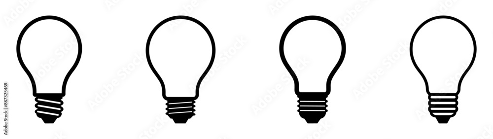 Light Bulb icon set, Idea icon symbol EPS 10 vector Light Bulb icon set, Idea icon symbol EPS 10 vector