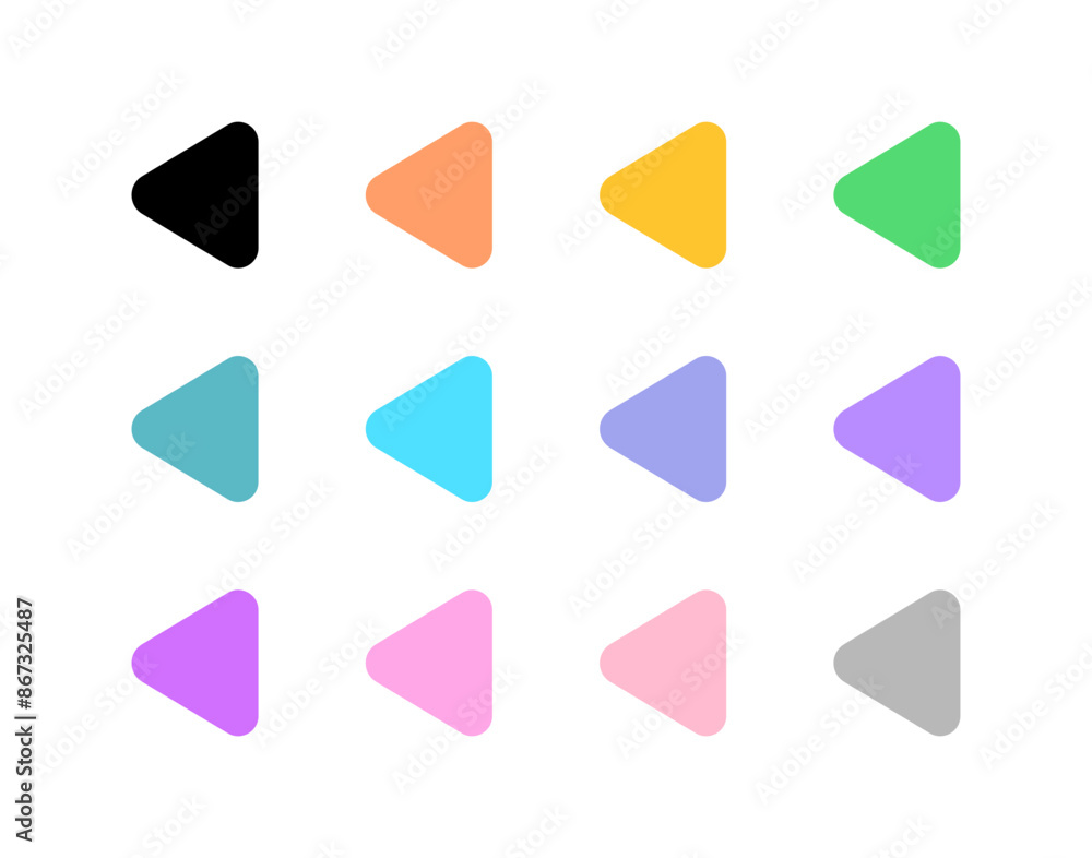 Editable vector left triangle arrow icon. Black, transparent white background. Part of a big icon set family. Perfect for web and app interfaces, presentations, infographics, etc Editable vector left triangle arrow icon. Black, transparent white background. Part of a big icon set family. Perfect for web and app interfaces, presentations, infographics, etc