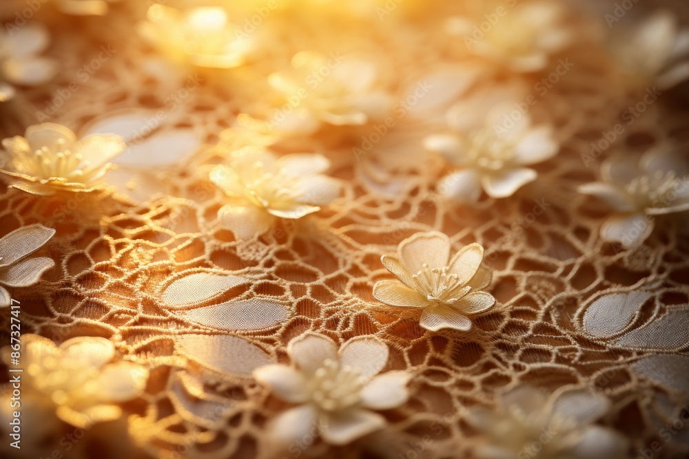 Lace Material Structure Background - Generative AI Lace Material Structure Background - Generative AI