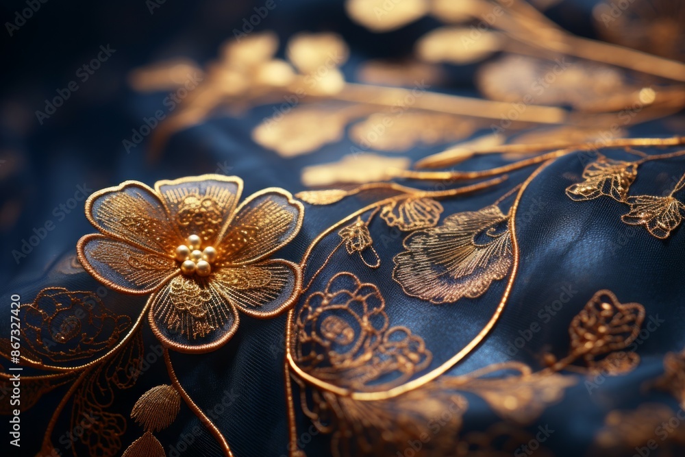 Fototapeta premium Lace Material Structure Background - Generative AI