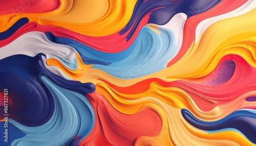 Abstract colors with fluid art, flat design, front view, modern theme, animation, vivid photo