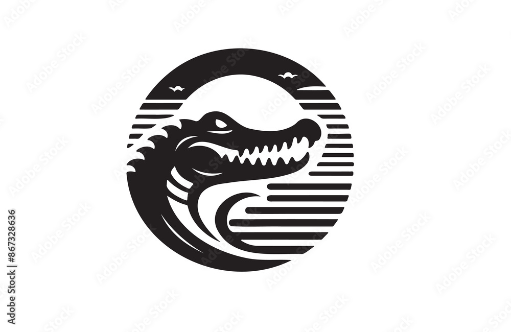 vector silhouette illustration of crocodile on white background vector silhouette illustration of crocodile on white background