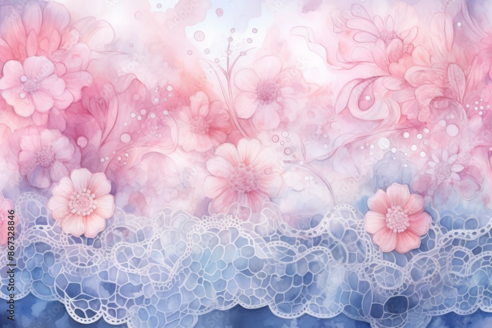 Lace Material Structure Background - Generative AI Lace Material Structure Background - Generative AI