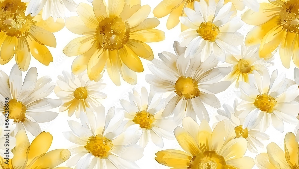 Beautiful Yellow and White Daisy Pattern Beautiful Yellow and White Daisy Pattern
