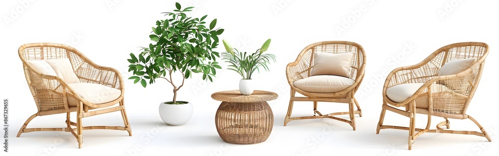 Outdoor Rattan Furniture Set for Relaxing in the Garden Outdoor Rattan Furniture Set for Relaxing in the Garden