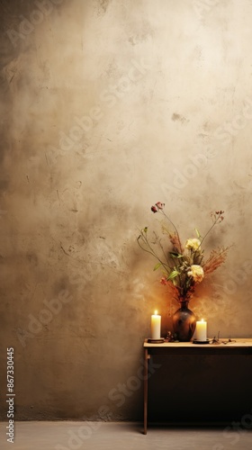 Stucco Material Structure Background - Generative AI