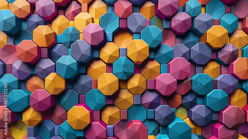 colorful hexagon concept as background