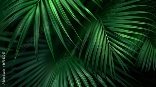 Abstract natural floral Green tropical plant close-up background