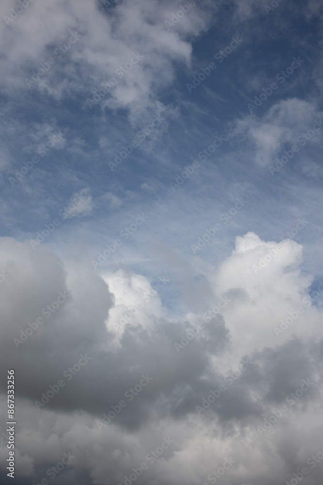 Blue sky. Beautiful Cumulus clouds flying across the sky, Blue sky. Beautiful Cumulus clouds flying across the sky,