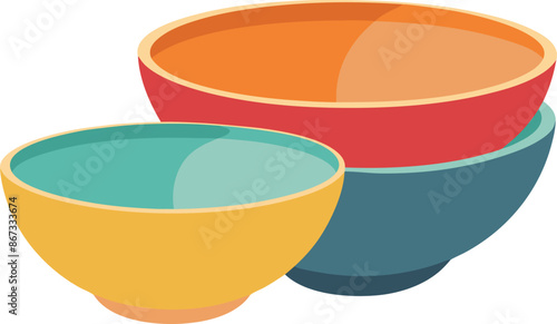  Decorative Bowl Icons,  Elegant Bowl Vector Illustration.