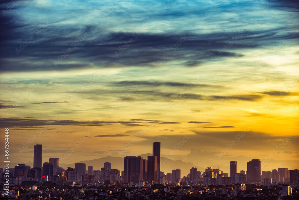 Fototapeta premium Sunset in Hanoi, Vietnam
