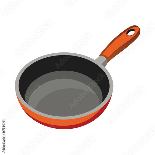 Steel frying pan isolated on white