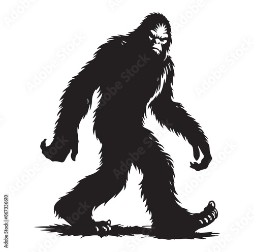 Bigfoot animal silhouette vector 