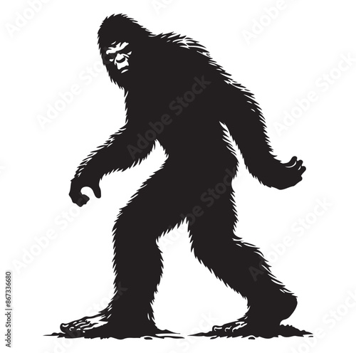 Bigfoot animal silhouette vector 