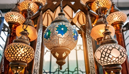 Traditional Muharram lanterns photo