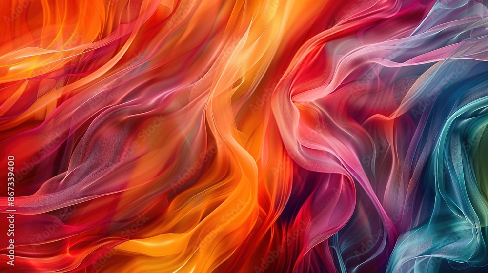Dynamic Flow of Vibrant Ribbons - Abstract Colorful Background Dynamic Flow of Vibrant Ribbons - Abstract Colorful Background