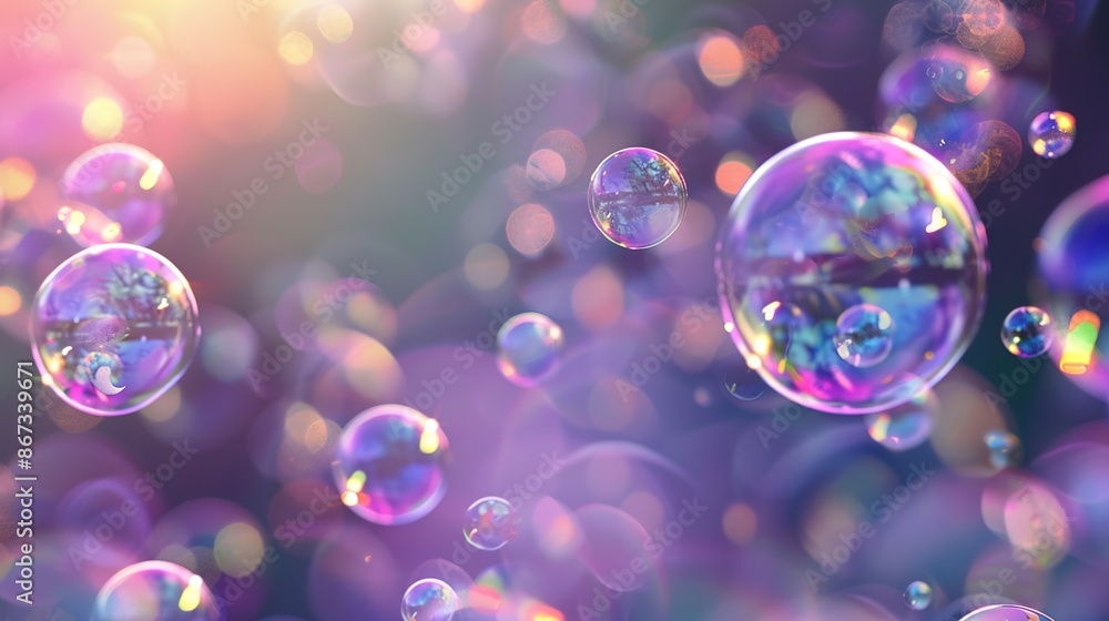 Serene Gradient Bubbles Floating in Various Sizes Serene Gradient Bubbles Floating in Various Sizes