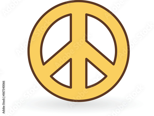 peace symbol on yellow background