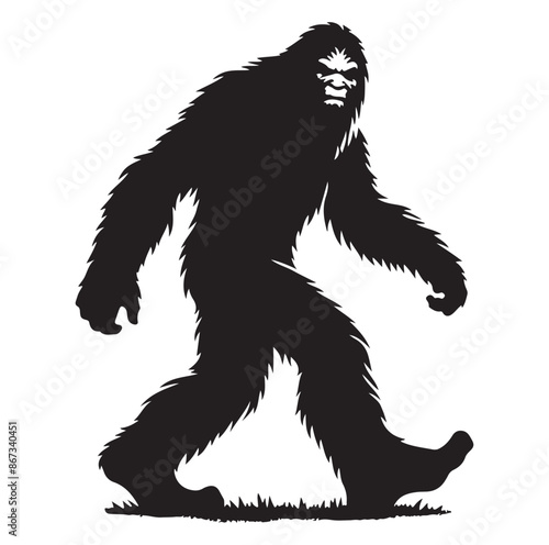 Bigfoot animal silhouette vector 