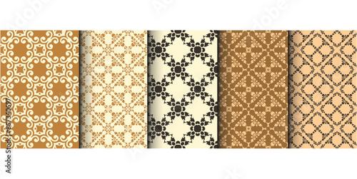 Wallpaper Mural set of oriental decorative vintage retro Geometric floral seamless patterns minimalistic seamless patterns Textile tile ornament Damask graphic ornaments Torontodigital.ca