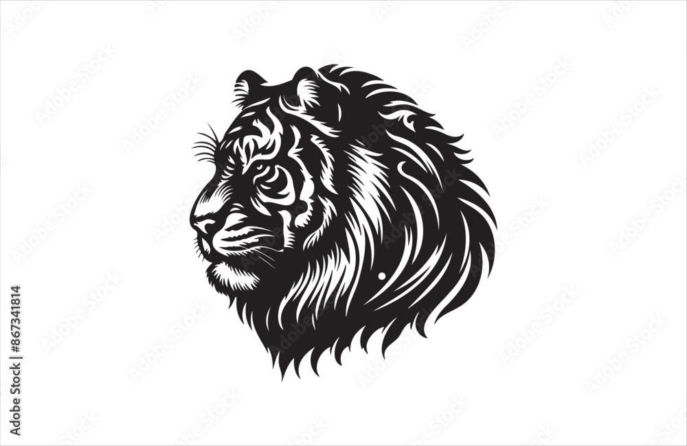 vector silhouette illustration of a tiger on white background vector silhouette illustration of a tiger on white background