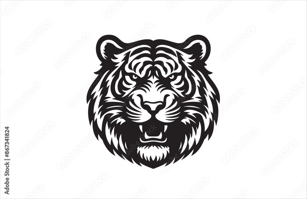 vector silhouette illustration of a tiger on white background vector silhouette illustration of a tiger on white background
