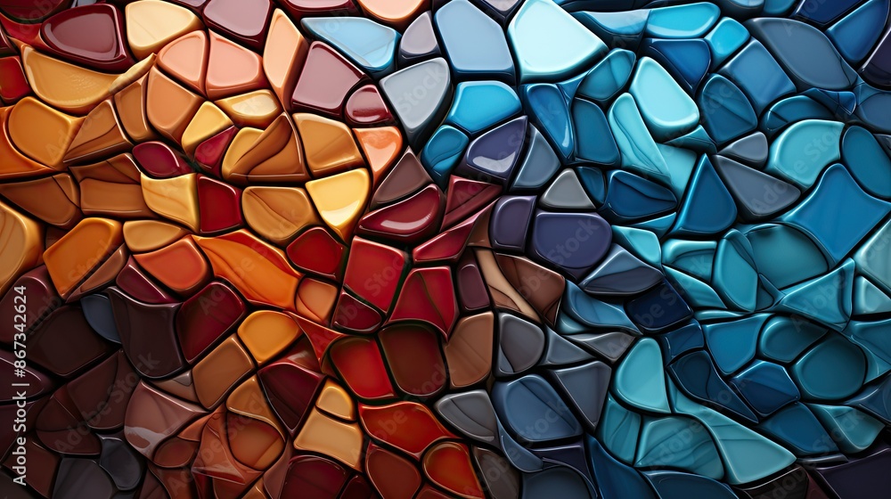 Vivid mosaic tiles forming abstract pattern Vivid mosaic tiles forming abstract pattern