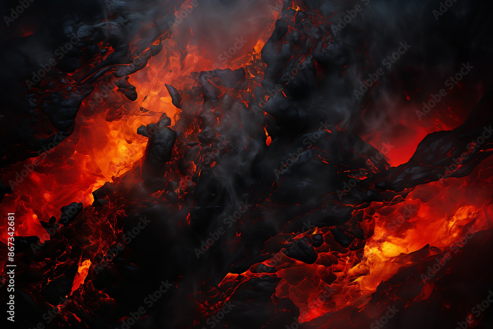 ASTRA: Fiery Abstract Volcanic Landscape
