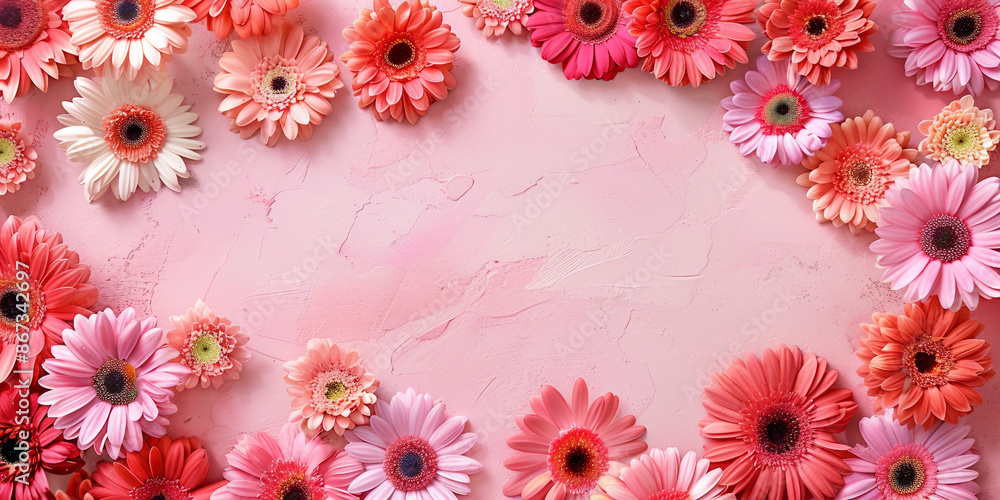 Beautiful Floral Background with copy space in pastel colors for spring projects, card making. Delicate flowers on top of flat solid backdrop Beautiful Floral Background with copy space in pastel colors for spring projects, card making. Delicate flowers on top of flat solid backdrop