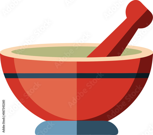 mortar and pestle kitchen tool, mortar and pestle cooking icon.