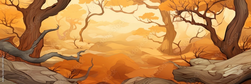 Naklejka premium Tree Bark Material Structure Background - Generative AI