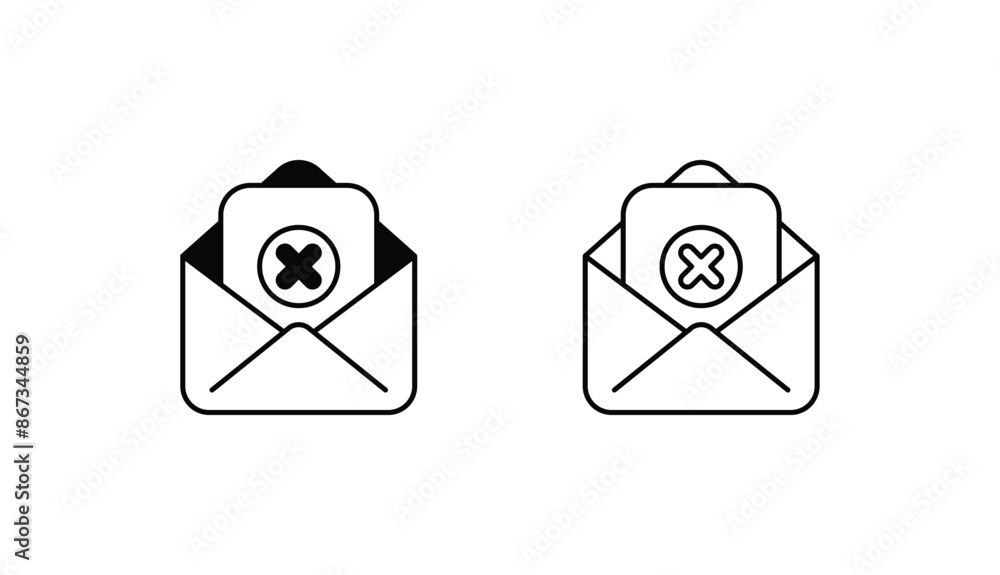Mail Reject icon design with white background stock illustration Mail Reject icon design with white background stock illustration
