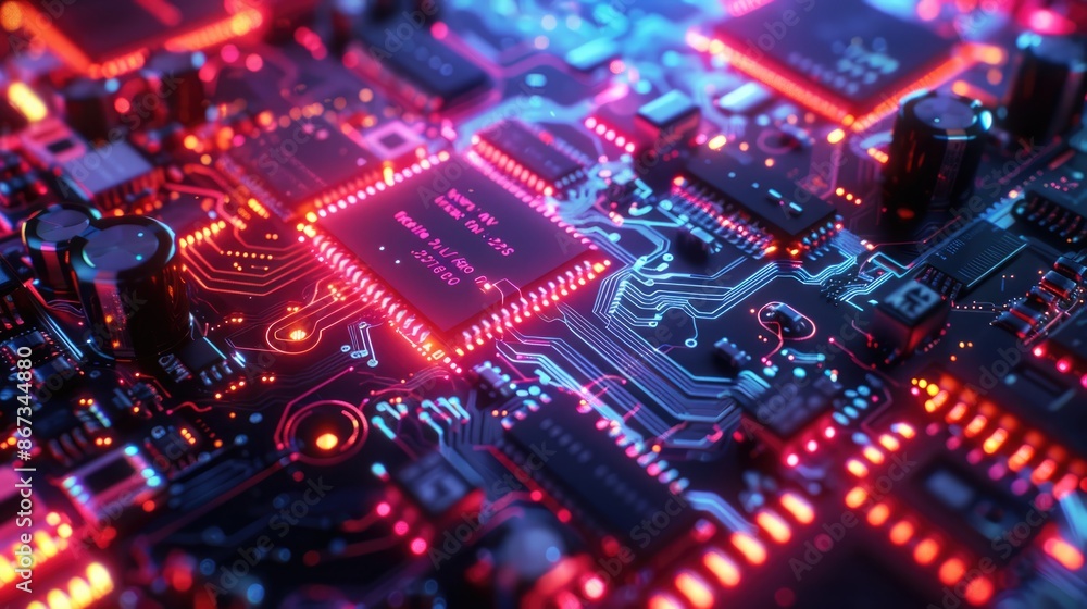 Futuristic AI Concept with Intricate Digital Circuits in Vibrant 4K Detail, Generative AI Futuristic AI Concept with Intricate Digital Circuits in Vibrant 4K Detail, Generative AI