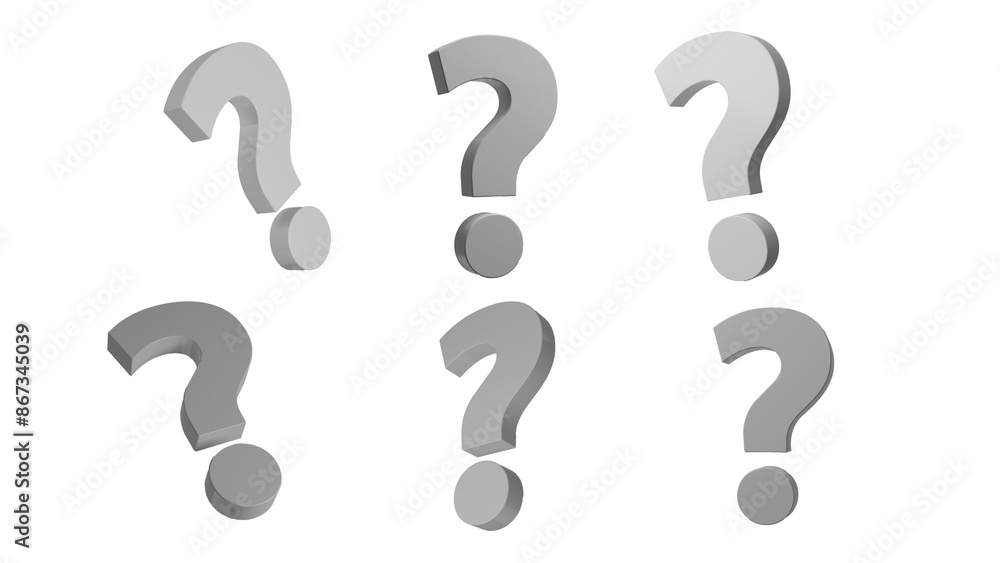 3D Realistic Question Mark logo icon design in red color, isometric angles 3D Realistic Question Mark logo icon design in red color, isometric angles