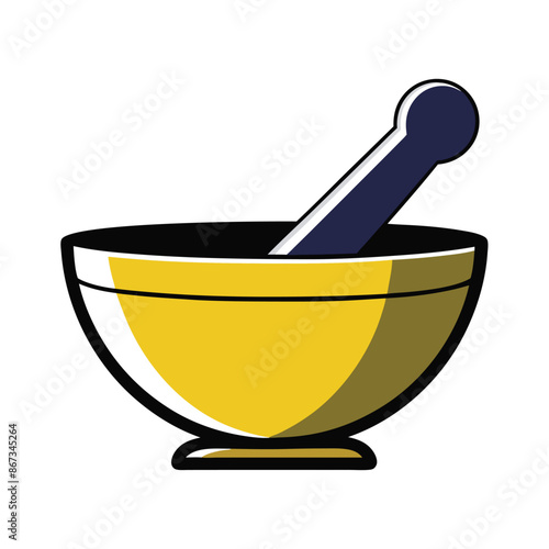 mortar and pestle kitchen tool, mortar and pestle cooking icon.