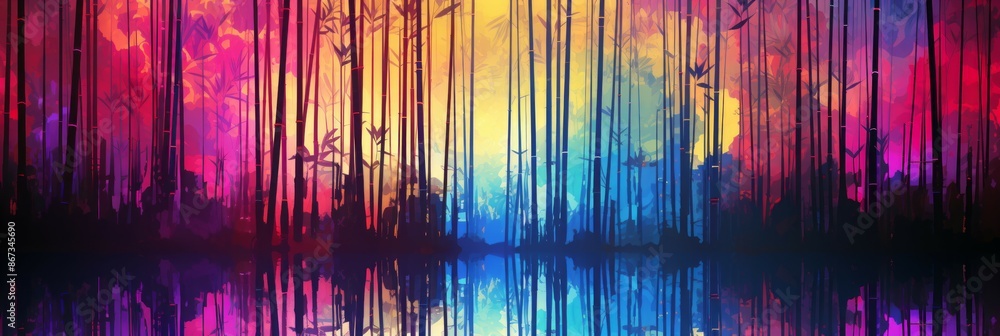 Bamboo Material Structure Background - Generative AI